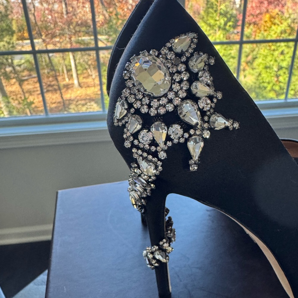 Badgley Mischka Royal Black Satin Heel